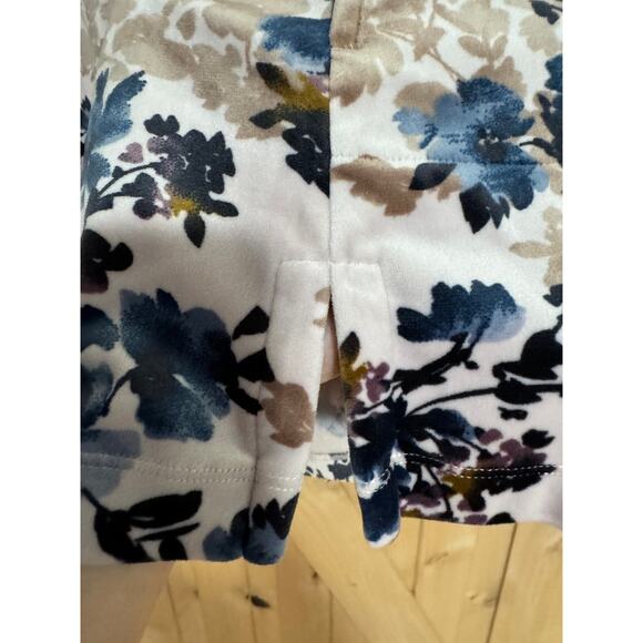 Pure Jill | Floral Velvet/Velour Tunic Top with Pockets | Size Large - Picture 7 of 11